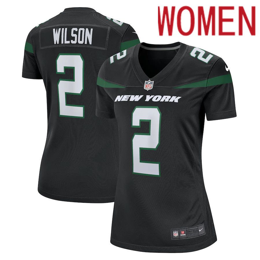 Women New York Jets 2 Zach Wilson Nike Black Alternate 2021 Draft First Round Pick Game NFL Jersey